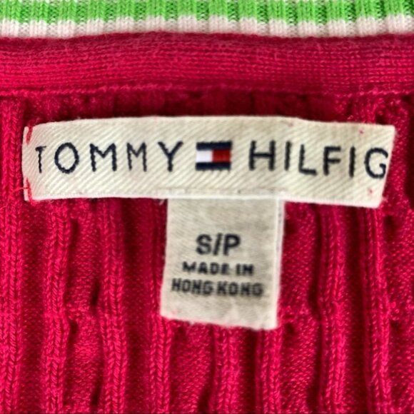 Vintage Tommy Hilfiger Cable Knit  V-Neck Sweater - Picture 3 of 9
